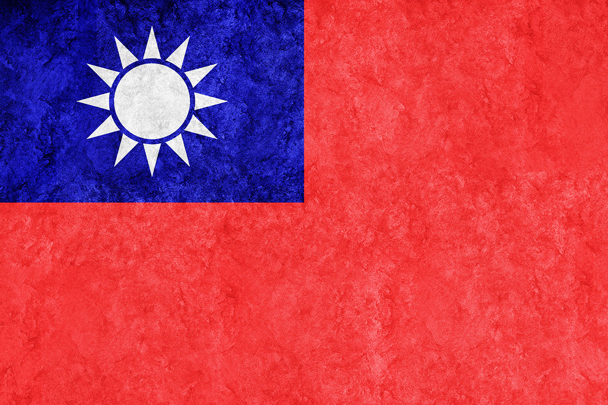 Taiwan Metallic flag, Textured flag